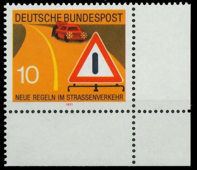BRD BUND 1971 Nr 671 postfrisch ECKE-URE X3101E2