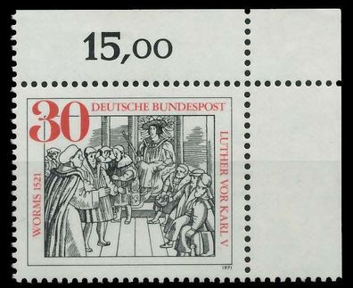 BRD BUND 1971 Nr 669 postfrisch ECKE-ORE X310202