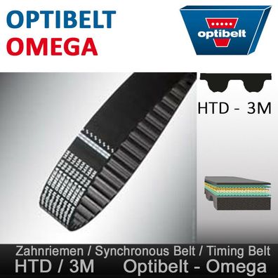 Optibelt Omega (141-3M-15) Zahnriemen HTD mit 47 Zähne