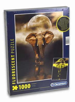 Clementoni 97238- Puzzle - Der Elefant (fluoreszierend, 1000 Teile) Elephant