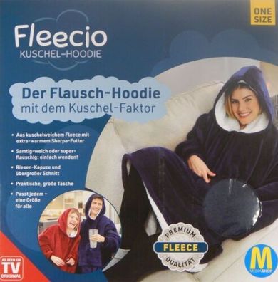 Fleecio Kuschel-Hoodie der Flausch Hoodie mit Kuschel Faktor mit Kaputze Blau