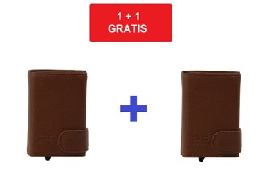 Card Guard Geldbeutel RFID geschützt Geldbörse Portemonnaie Brieftasche Braun