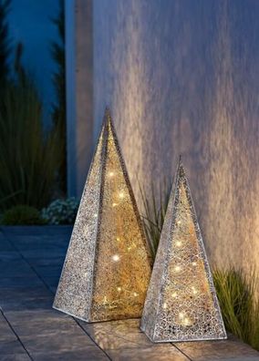 Lichterpyramide ''Ornament'', 50 cm Dekoration LED Wohnungsdeko Leuchtpyramide