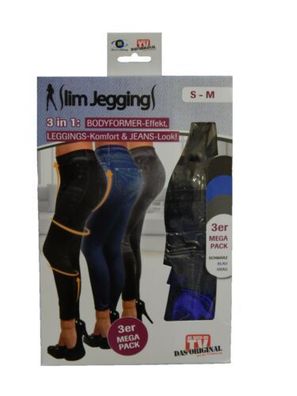 Slim Jeggings 3er Set S/ M 34-38 Damen Jeans Jeansoptik Stretch Leggings Hose