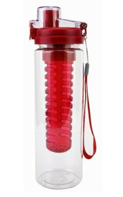 Trinkflasche mit Aromaeinsatz, Rot Sportflasche Getränkeflasche Fitness-Shaker