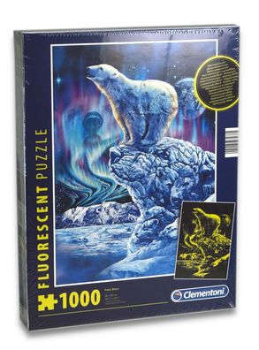 Clementoni 97237 - Puzzle - Eisbär (fluoreszierend, 1000 Teile) Polar Bear