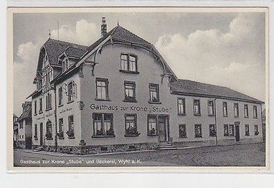 37079 Ak Wyhl am Kaiserstuhl Gasthaus zur Krone "Stube" und Bäckerei 1938