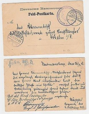 65483 Feldpostkarte Deutsch Südwestafrika mit Truppenstempel Keetmannshoop 1906