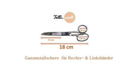 Metall Schere Schneiderschere 18cm Stoffschere Ganz-metall