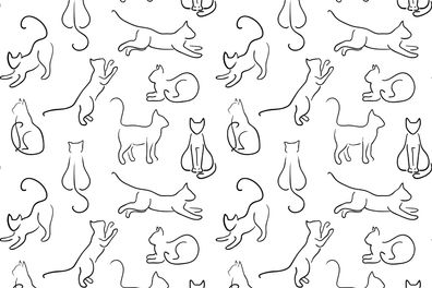Muralo VLIES Fototapeten Tapeten XXL Kinder Minimalistische Katzen 3430