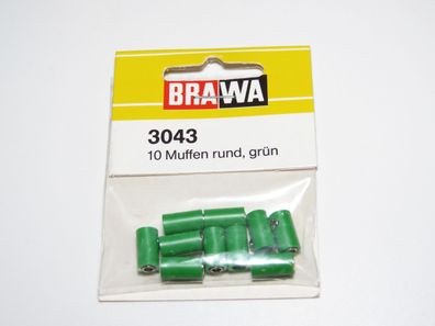 Brawa 3043 - 10 Muffen rund - grün - Originalverpackung