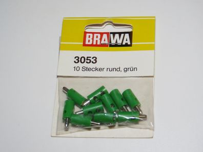 Brawa 3053 - 10 Stecker rund - grün - Originalverpackung
