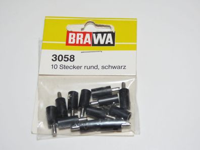 Brawa 3058 - 10 Stecker rund schwarz - Originalverpackung