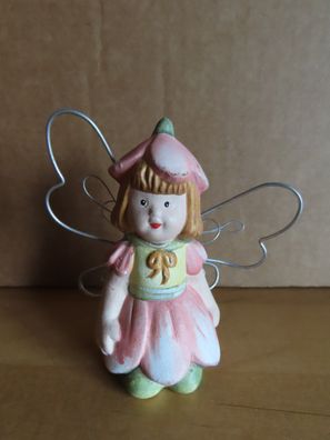Figur Elfe Blumenelfe kniet Keramik/ ca. 8 cm hoch