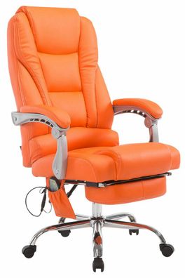 XXL Bürostuhl 150 kg belastbar orange Kunstleder Chefsessel Massagefunktion