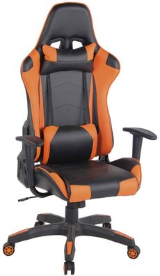 Bürostuhl 120 kg belastbar orange/ schwarz Chefsessel Drehstuhl Zocker Gamer NEU