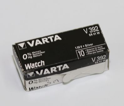 10x Varta - SR41 / V392 - 1,55 Volt Silberoxid-Zink Knopfzelle