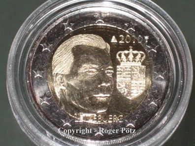 2 Euro 2010 Wappen des Großherzogs Henri stempelglanz