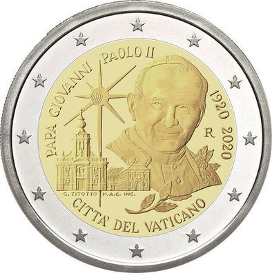 2 Euro 2020 Gedenkmünze 100. Geburtstag Johannes Paul II PP im Originaletui