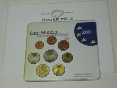 3,88 Euro 2002 Fehlverpackung Kursmünzensatz Prägestätte F Stuttgart st KMS