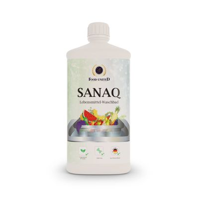 Food-United SANAQ Lebensmittel-Waschbad 1000ml Oberflächenentkeimung Bakterien Viren