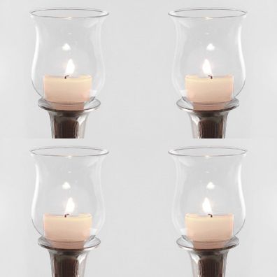 Glasaufsatz für Kerzenhalter Kerzenleuchter Hochzeit Farbe Klar - 4 Stück im Set
