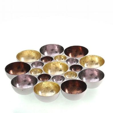 Teelichthalter Rondell Farbe Gold Silber Kupfer Partylicht Tisch Deko Ø 21,5 cm