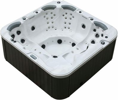 XXL Luxus SPA LED Whirlpool SET 230x230 Farblicht Outdoor + Indoor Pool 6 Personen