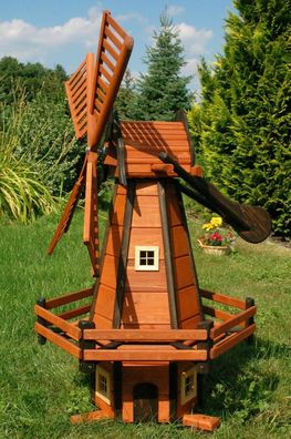 XXL Premium holländische Windmühle aus Holz 160cm 1,6m kugelgelagert Garten Deko