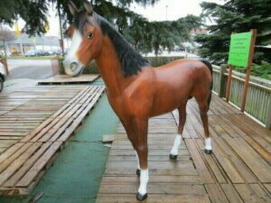 XXL Pferd lebensgross Premium-Gartendeko ca.220cm Gartendekoration Deko Figur b