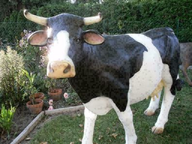 XXL Kuh lebensgross ca. 230cm Premium Gartendeko lebensecht Garten-Deko Figur