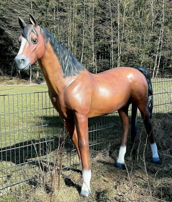 XXL Pferd lebensgross Gartendeko ca.220cm Premium Gartendekoration Deko Figur g