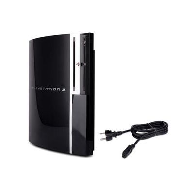 PS3 Konsole 40 GB Modell Nr. CECHG04 Schwarz mit Stromkabel