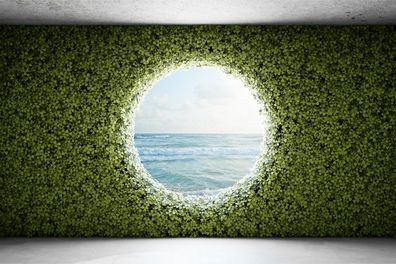 Muralo Selbstklebende Fototapeten XXL Tunnel 3D Pflanzen Grün 2183