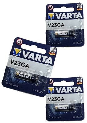 3 x VARTA V23GA 12V Batterie 23A z.B. für Fernbedienung , Funkklingel 12 Volt