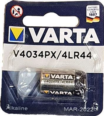 1 x VARTA 4LR44 V4034PX 6V Batterie 6 Volt z.B. für Foto-Apparat Hundehalsband