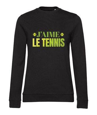Sweatshirt Damen-Tennis lover french quote, J'aime Le Tennis