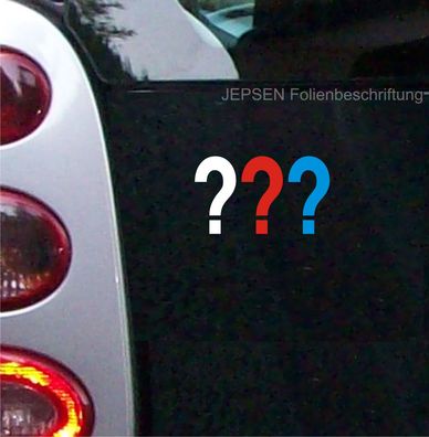 Drei Fragezeichen Aufkleber 10x6cm S076 für Auto Notebook Bike Schwarz Rot Blau