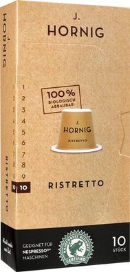 J. Hornig Ristretto 10, Nespresso-kompatibel, kompostierbar, 10 Kaffeekapseln