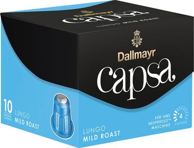 Dallmayr Capsa Lungo Mild Roast 4, Nespresso-kompatibel, 10 Aluminium-Kaffeekaps