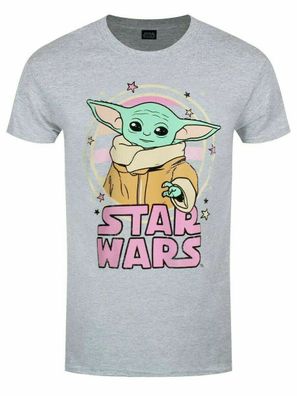Star Wars Herren Mandalorian The Starry Child T-Shirt Grau Neu Top
