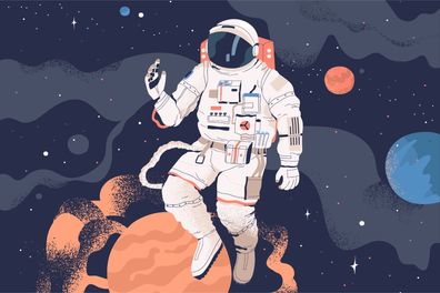 Muralo Selbstklebende Fototapeten XXL Für Kind Kosmonaut Kosmos 2472
