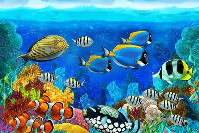 Muralo VLIES Fototapeten Tapeten XXL Kinder Korallenriff Fische 2865