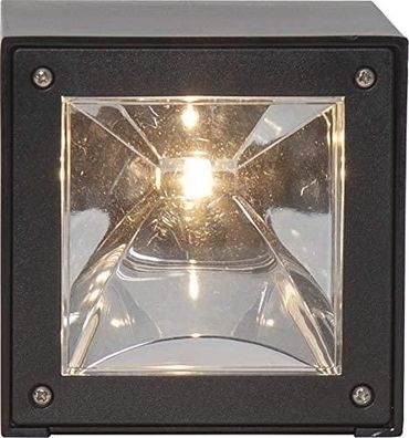 LED-Solar-Wandleuchte"Wally Cube" 10x10x10cm Schwarz 20lm Best Season 481-77