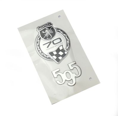 Fiat Abarth 595 Competizione 70th Anniverssario Silver Emblem Logo 735719315