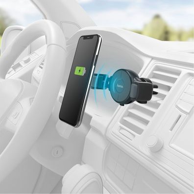 Hama Qi Auto Wireless Charger Handy Halterung Induktions Ladegerät Type-C