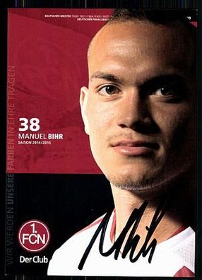 Manuel Bihr 1 FC Nürnberg 2014-15 Original Signiert + A 85444