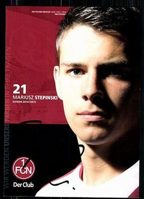 Mariusz Stepinski 1 FC Nürnberg 2014-15 Original Signiert Abgang+ A 85455