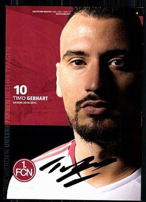 Timo Gebhardt 1 FC Nürnberg 2014-15 Original Signiert + A 85463