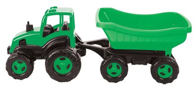 Spielzeugtruck Traktor mit Anhänger Grün